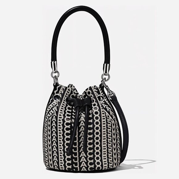 Marc Jacobs “The Monogram” Mini Bucket Bag Lamb Leather – Black White – H653L03F - Picture 2 of 10